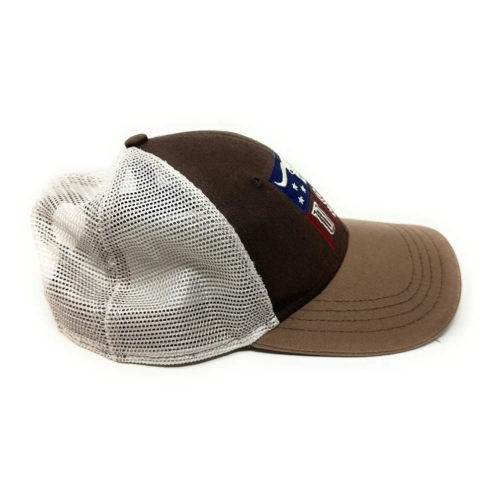 Cody James Trucker Hat Mens OSFM Brown USA Longhorn Skull Snapback Mesh Cap